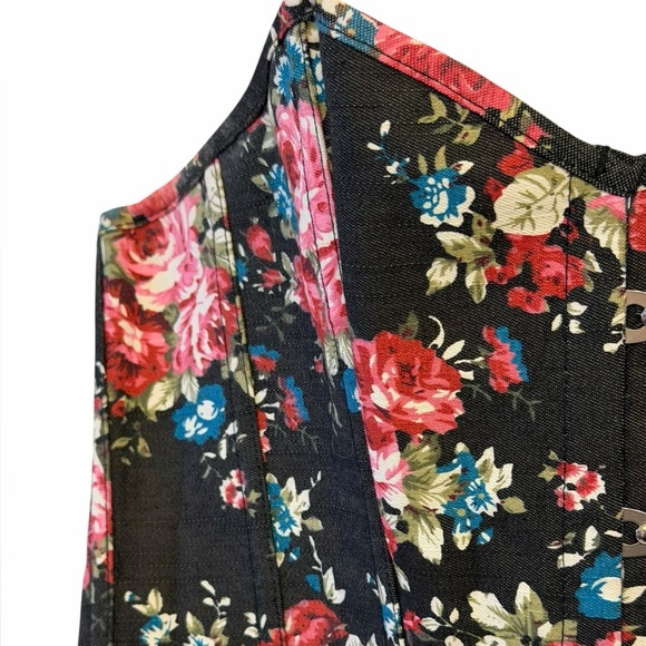 Floral Lace Back Corset Bustier Top - Picture 8 of 12